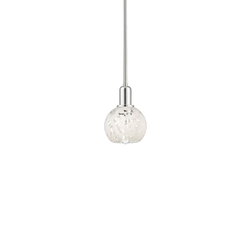 Innovations Lighting 716-1S-9-6 White Mouchette Pendant White - Polished Nickel / White Mouchette