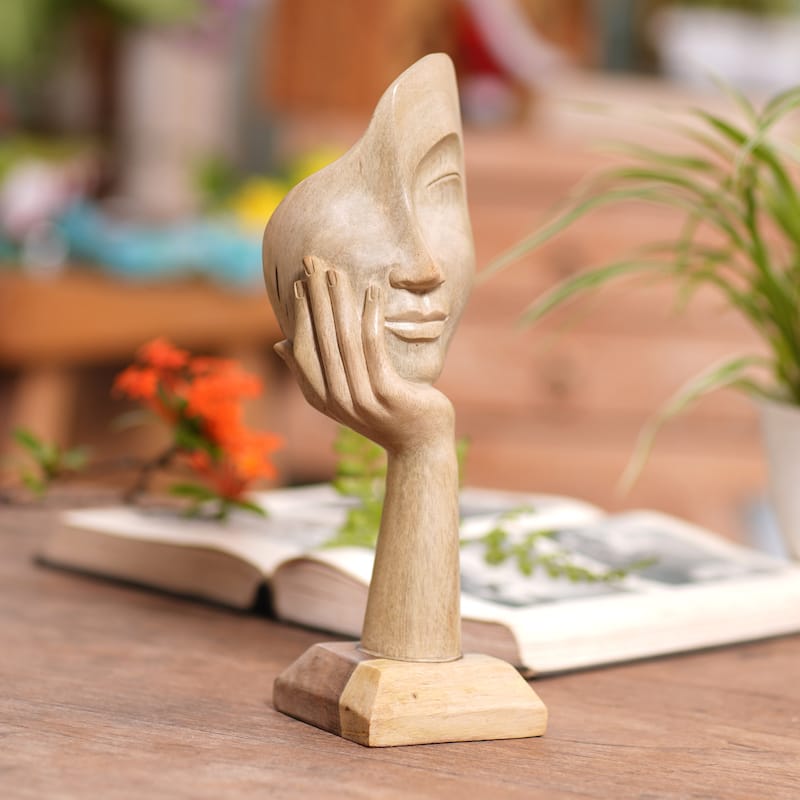 Novica Handmade Looking At You Wood Statuette