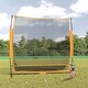 preview thumbnail 1 of 7, vidaXL Golf Practice Net Black and Orange 84.6"x42.1"x85" Polyester
