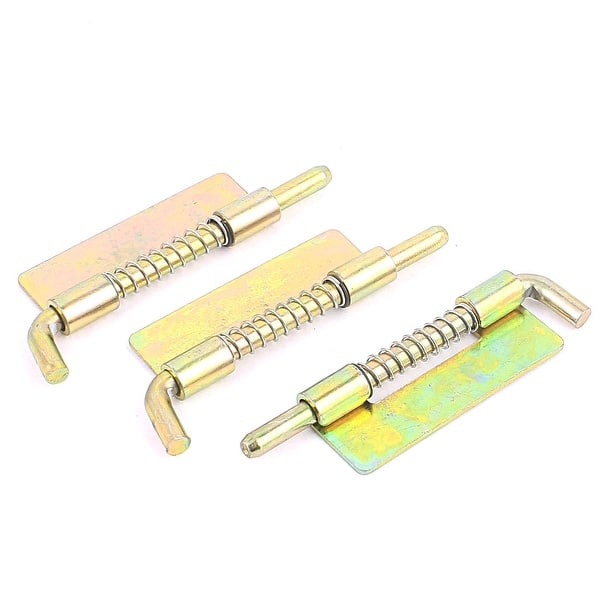 3pcs Cabinet Door Hinges Spring Loaded Metal Left Barrel Bolt Latch Bronze Tone