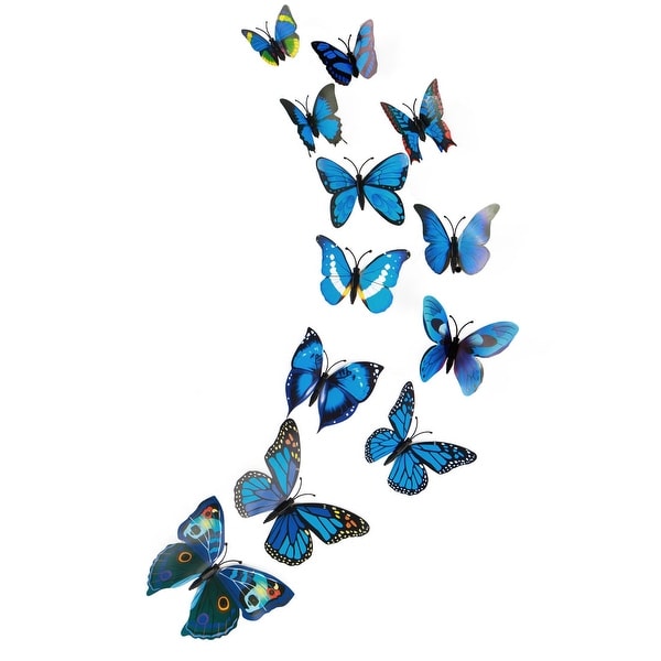 3D Butterfly Wall Sticker Decal Sticker for Home Room Decoration Blue