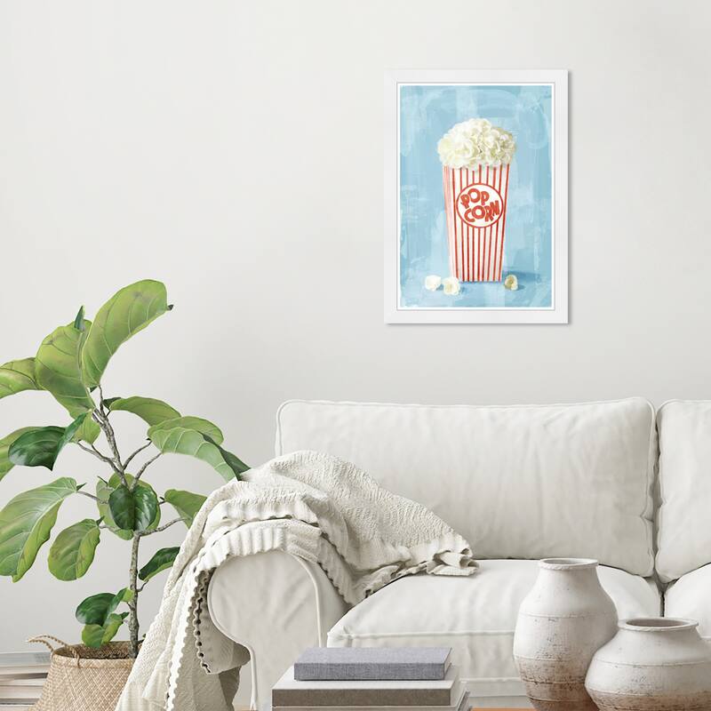 Wynwood Studio Popcorn Flora Framed Trendy Retro Kitchen And Living Room Art Prints