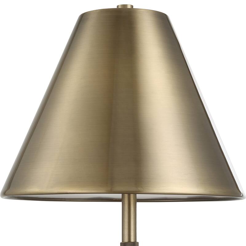 Copper Grove Antique Brass Metal and Marble Floor Lamp