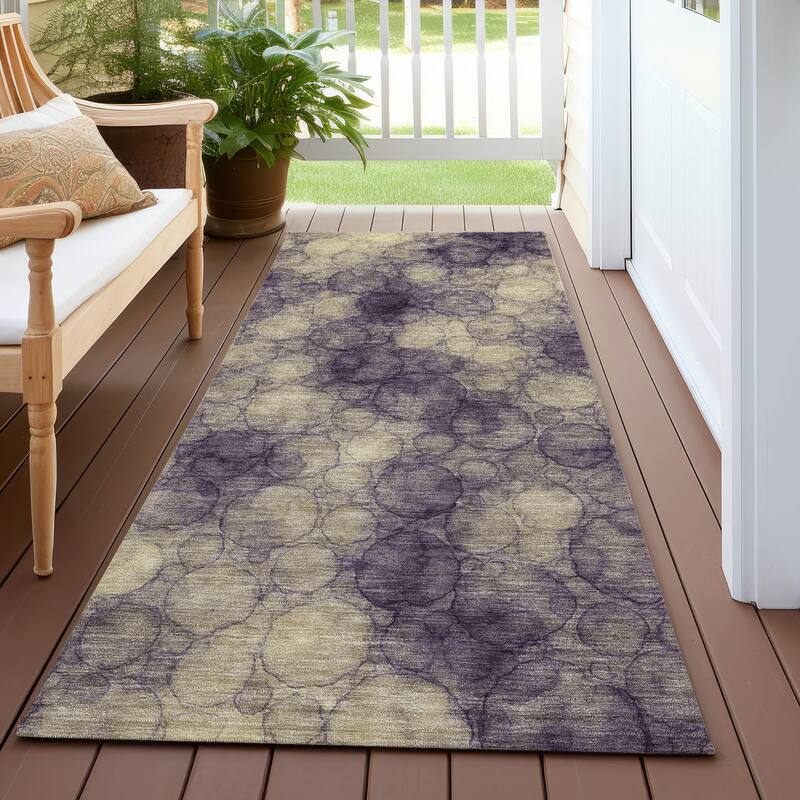 Machine Washable Indoor/ Outdoor Modern Aby Chantille Rug - Plum - 2'3" x 7'6"
