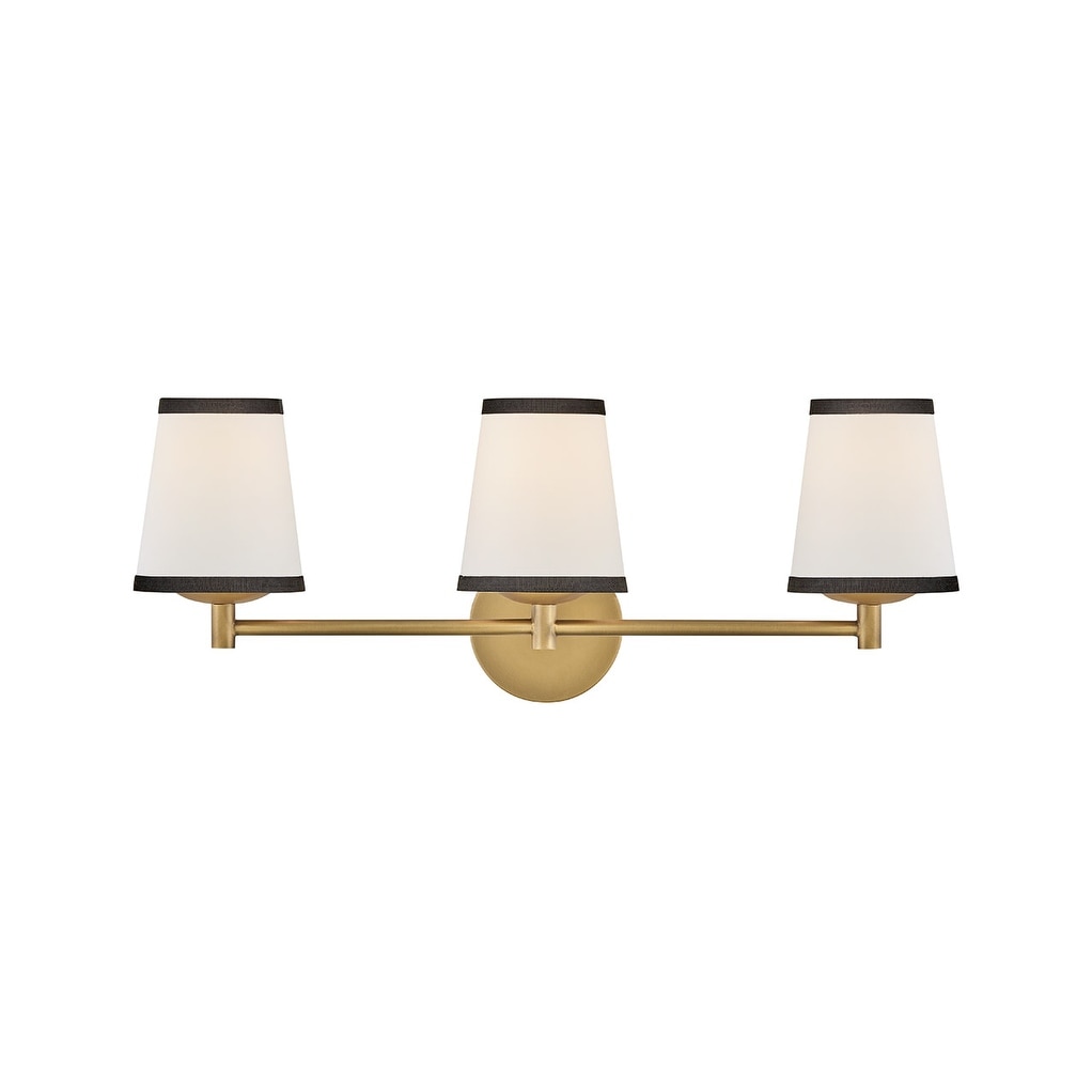 Hinkley Lighting 57053 Sonia 3 Light 25" Wide Vanity Light - Lacquered Brass / Off-White