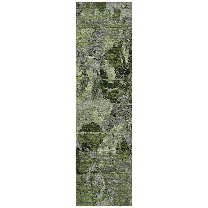 Hana Contemporary Abstract Weather Resistant Blended Style Runner Outdoor Rug - 2' X 8'