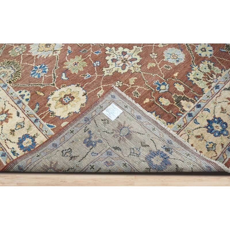 Hand Knotted Turkish Oushak Brown Wool Traditional Oriental Area Rug