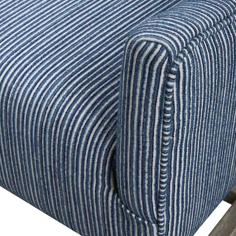Uttermost Galiot 27" Wide Coastal Feel Wingback Arm Chair with Striped - Blue / White