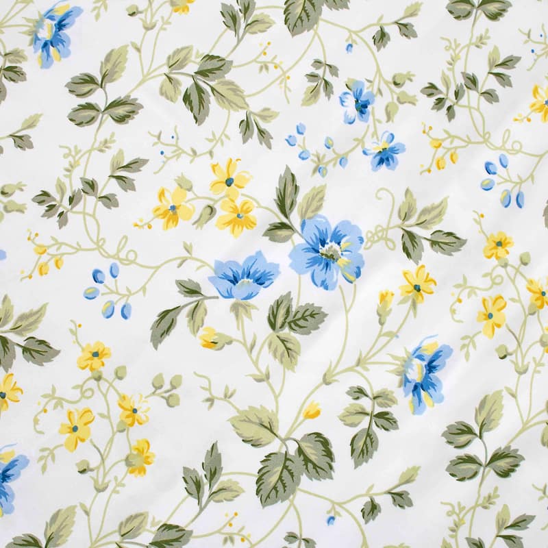 Laura Ashley Meadow Floral Cotton Blue Duvet Cover Set