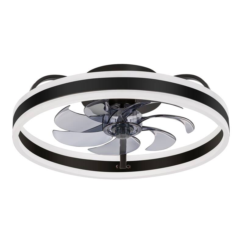 20-in Black Low Profile Ceiling Fan with Remote Control(7-blade)