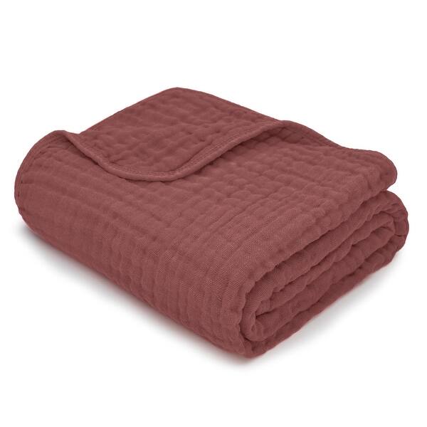 slide 2 of 5, Baby Muslin Blanket - Large 40" X 40", Wine, By Comfy Cub - Wine