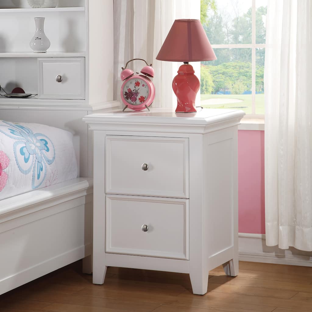 Advanced White Two drawer Nightstand/Bedroom