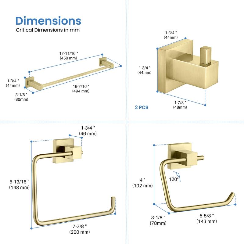 Cube 5-Piece Bathroom Hardware Set