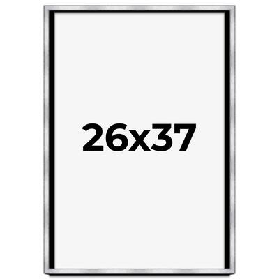26x37 Shadow Box Frame Silver | 1.375 Inches Deep Real Wood