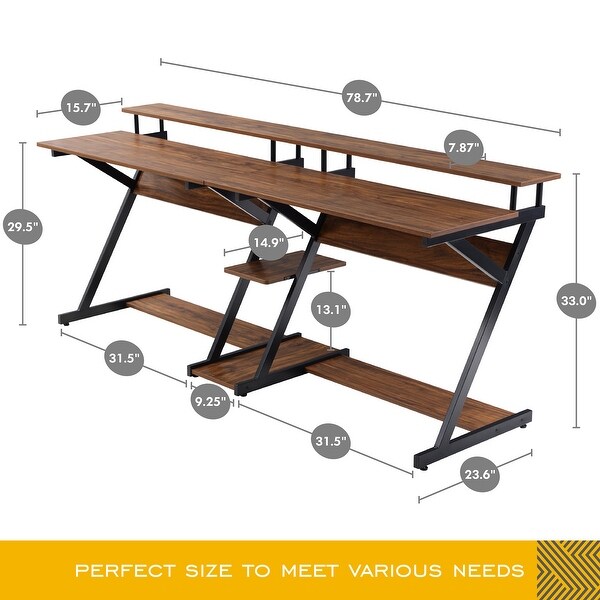 HOMOOI Computer Desk for 2 People, 78-Inch Table with