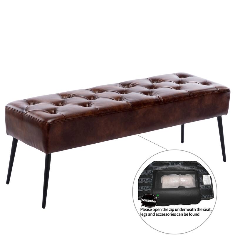 Modern 44" Length Button Tufted Bench