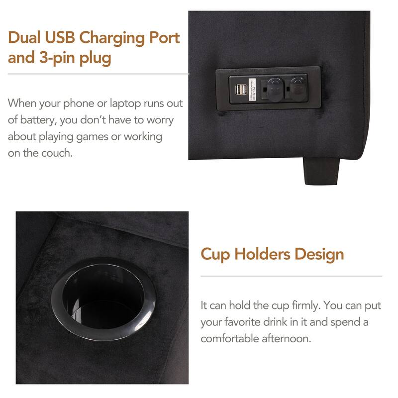 Sleeper Sofa Bed with Storage Ottoman, 2 in 1 Convertible Sectional Sofa Couch, Velvet 4-Seater Sofa with Cup Holder