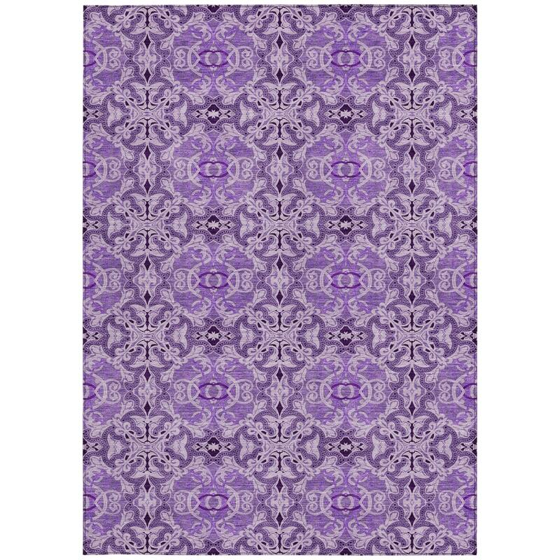 HomeRoots Medallion Transitional Rectangle Outdoor Rug