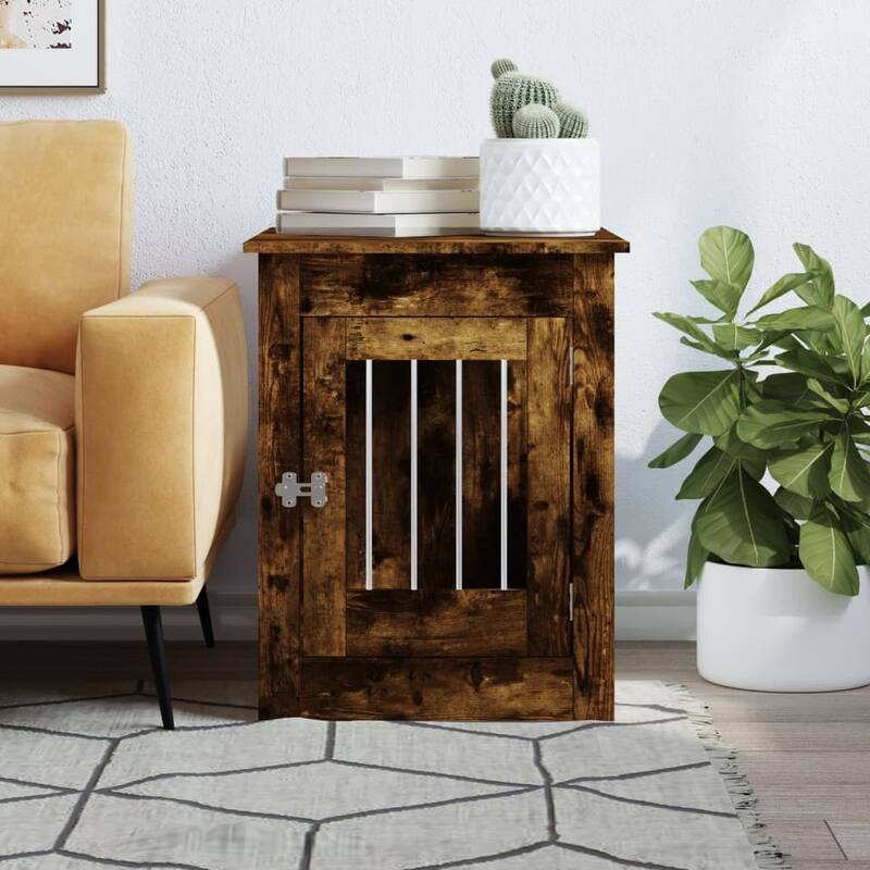vidaXL Dog Crate with Door Doghouse Puppy Kennel Peg Cage Engineered Wood
