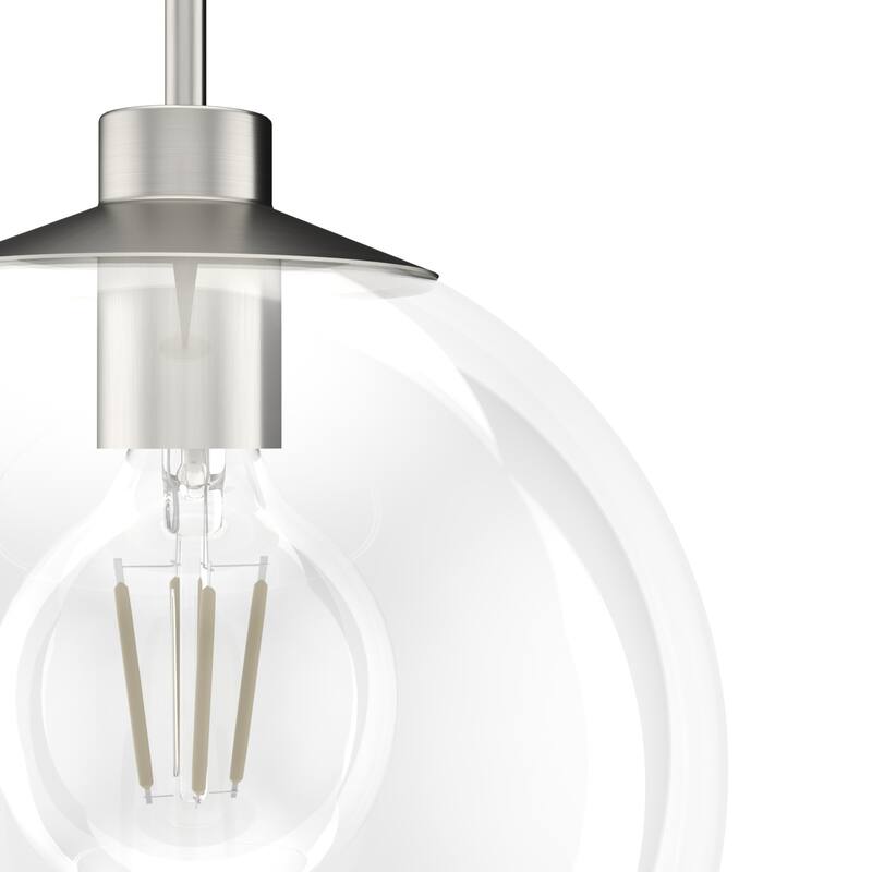 Hunter Xidane 1 Light Clear Glass Pendant or Semi-Flush Light - Kitchen Island, Dining Room, Entry - Glam, Contemporary
