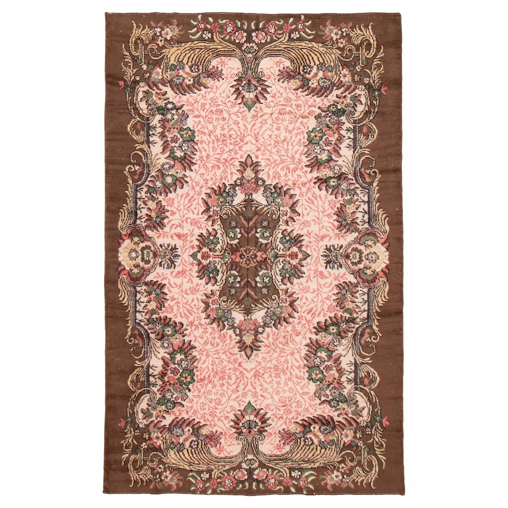 ECARPETGALLERY Hand-knotted Melis Vintage Cream Wool Rug - 5'9 x 9'4