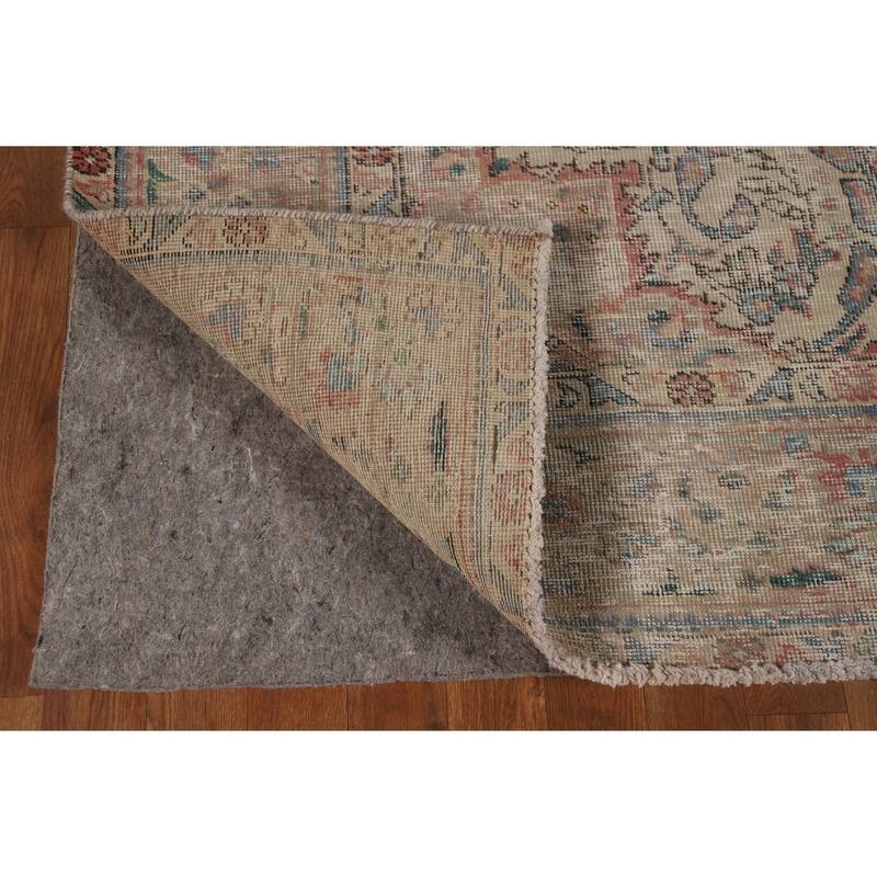 Distressed Tabriz Persian Vintage Rug Handmade Wool Carpet - 6'6" x 9'6"