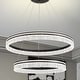 preview thumbnail 27 of 33, Round LED Crystal Chandelier Ring Dimmable Pendant Light Fixture 15.7+23.6 in - Black