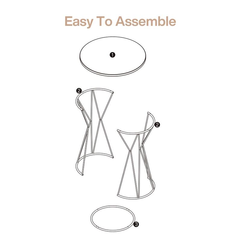 35.4-Inch Tall Bistro Pub Table, Modern Faux Marble High Top Cocktail Table