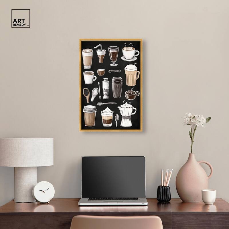 Coffee Chalkboard Canvas by Art Remedy