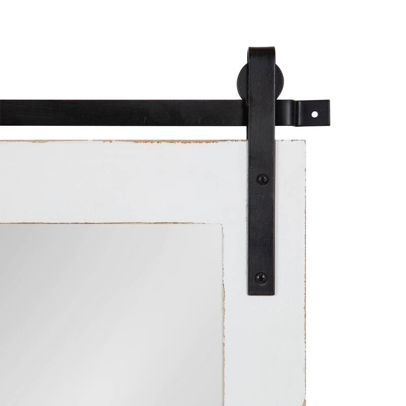 Kate and Laurel Cates Framed Wall Mirror with Shelf and Hooks