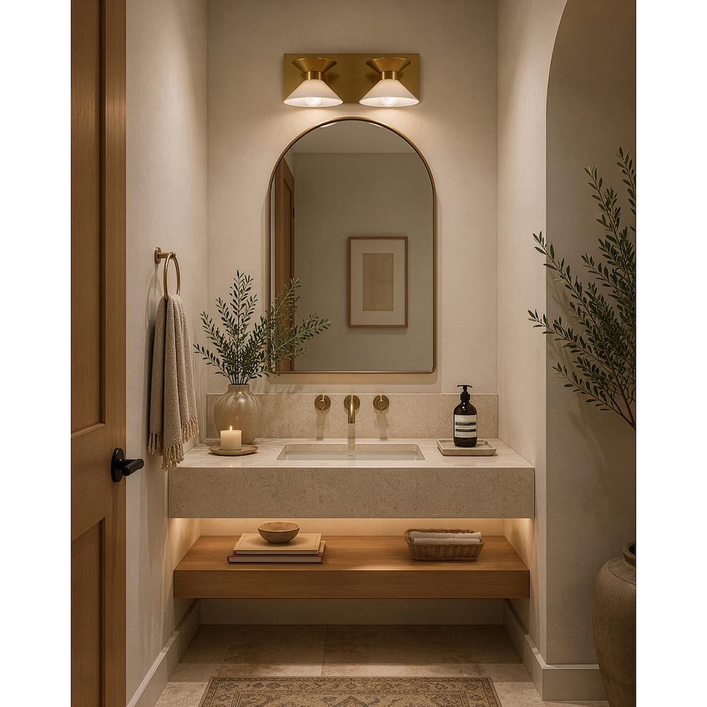 Varaluz Ringsted Architectural Bathroom Vanity Light - Brushed Brass
