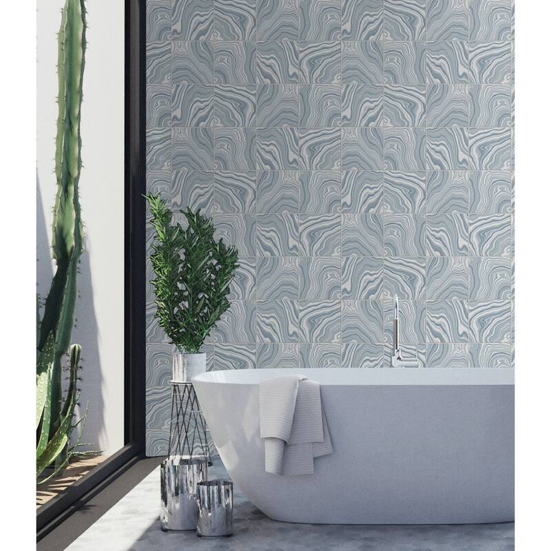 Luxe Haven Marbled Tile Peel and Stick Wallpaper