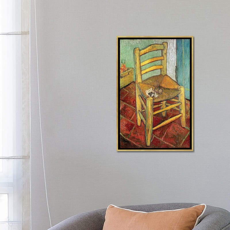 iCanvas "Vincent's Chair, 1888" by Vincent van Gogh Framed Canvas Print