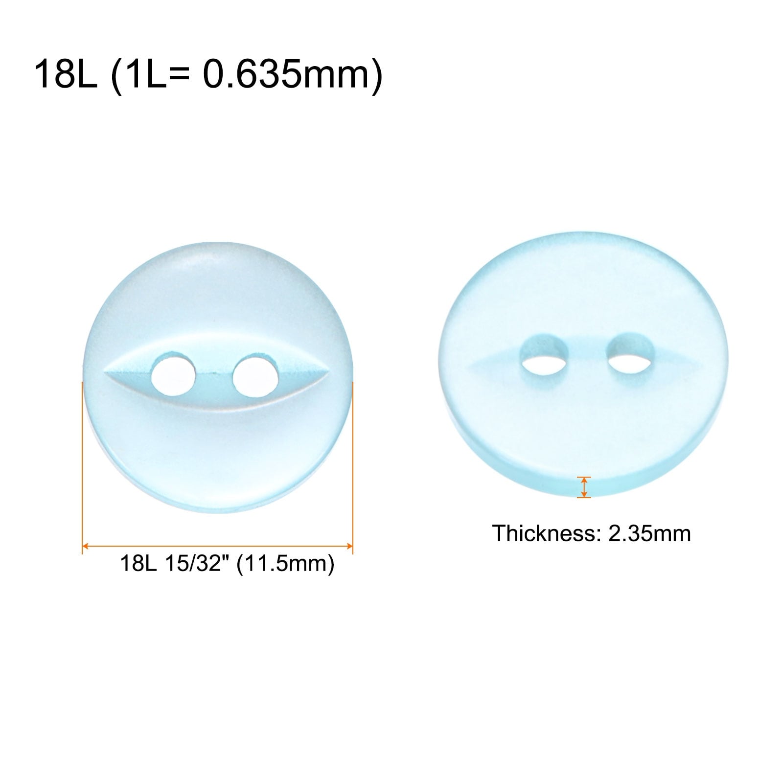 Round Sewing Buttons Resin 2-Hole Fish Eye Craft Replacement Button for Craft Pants Dress Skirt Fastener Buttons