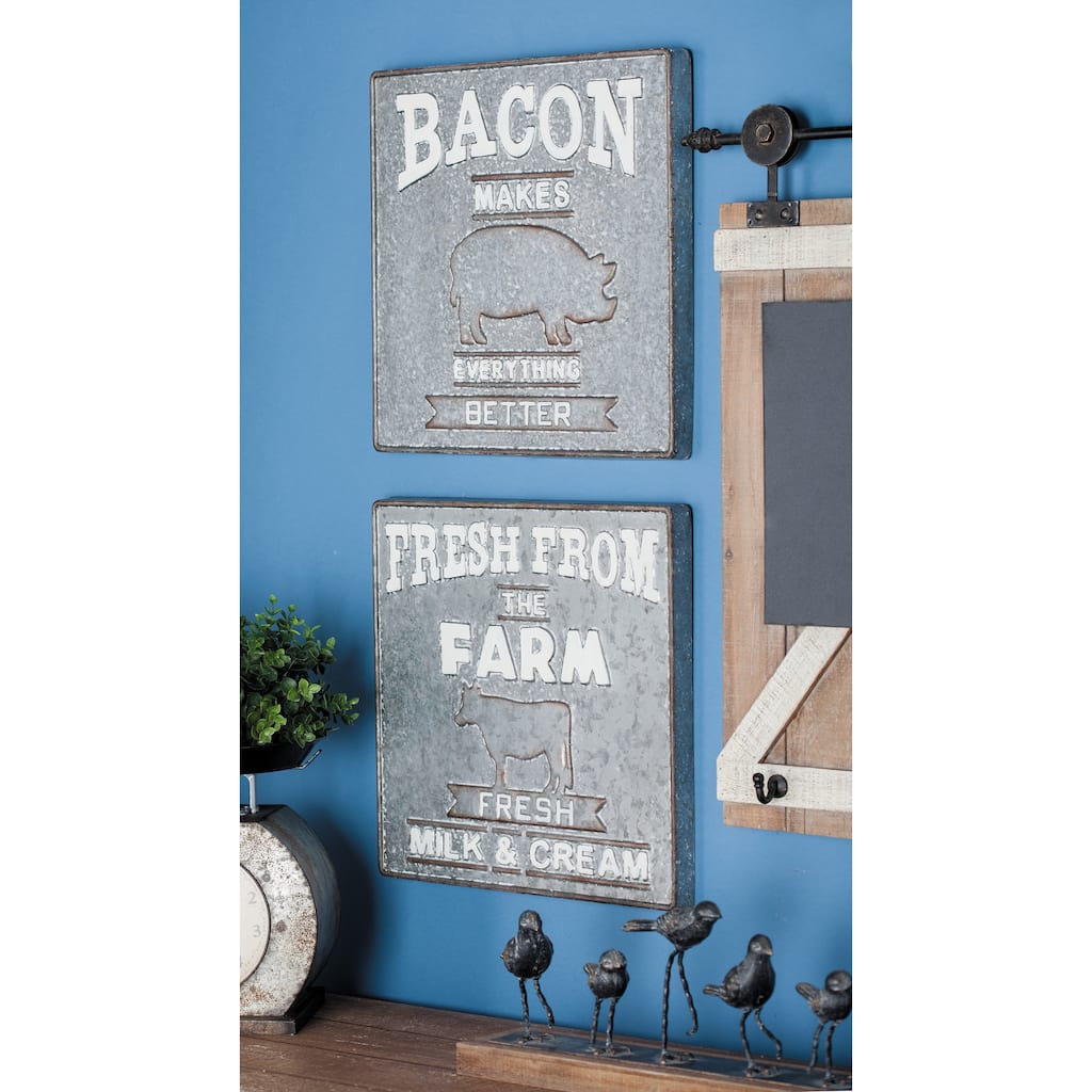 Grey Iron Farmhouse Wall Decor Text (Set of 2)