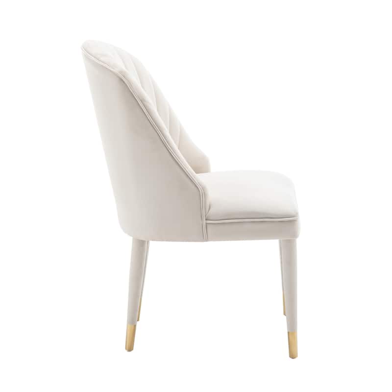 Porthos Home Wren Velvet Dining Chairs with Velvet Covered Rubberwood Legs, Set of 2