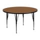 preview thumbnail 4 of 7, 48'' Round Thermal Laminate Activity Table - Adjustable Short Legs - 48"D x 48"W x 16.125" - 25.125"H Oak