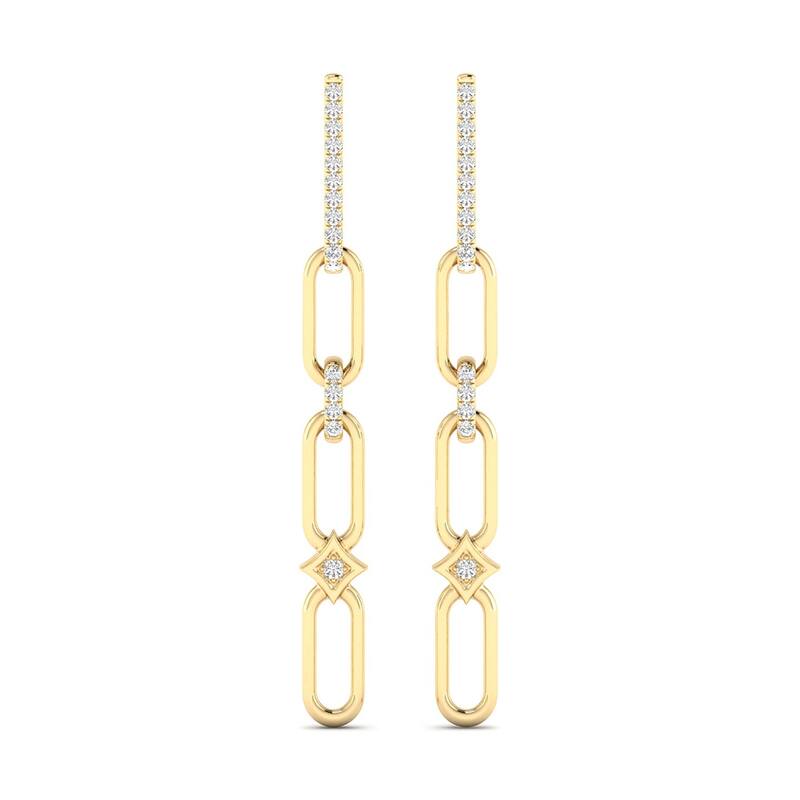 Marquee 1/4 CTW Diamond Dangle Earrings in 14K Yellow Gold