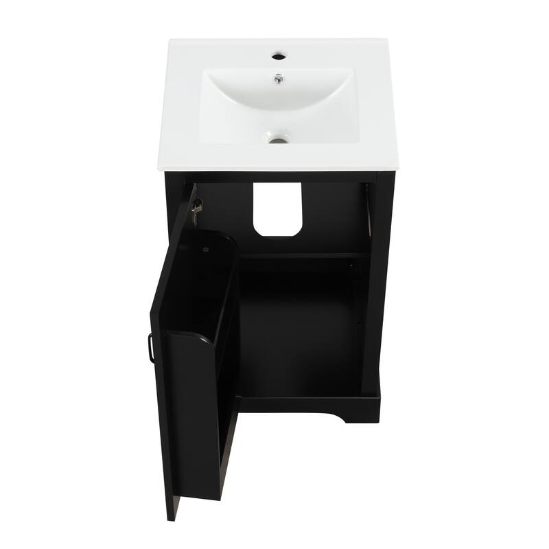 Roomfitters 20" Bathroom Vanity with Sink, Soft-Close Cabinet with Door Racks & Adjustable Shelf