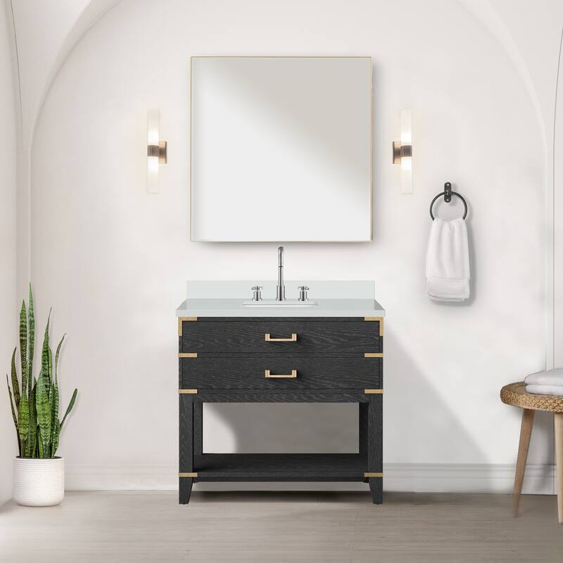 Norwalk Bath Vanity with Quartz Top, Sink and Mirror