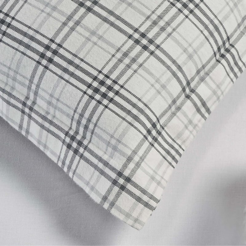 Superior Plaid Flannel Cotton Classic Rustic Farmhouse Duvet Cover Set