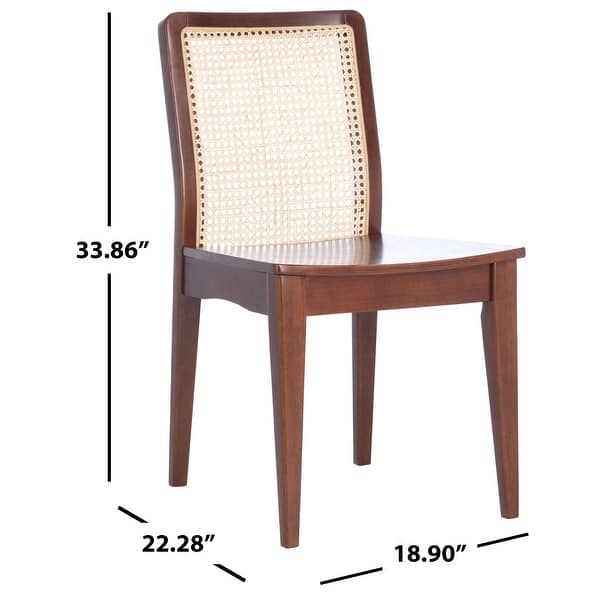 SAFAVIEH Benicio Coastal Rattan Dining Chair (Set of 2) 18.9" W x 22.
