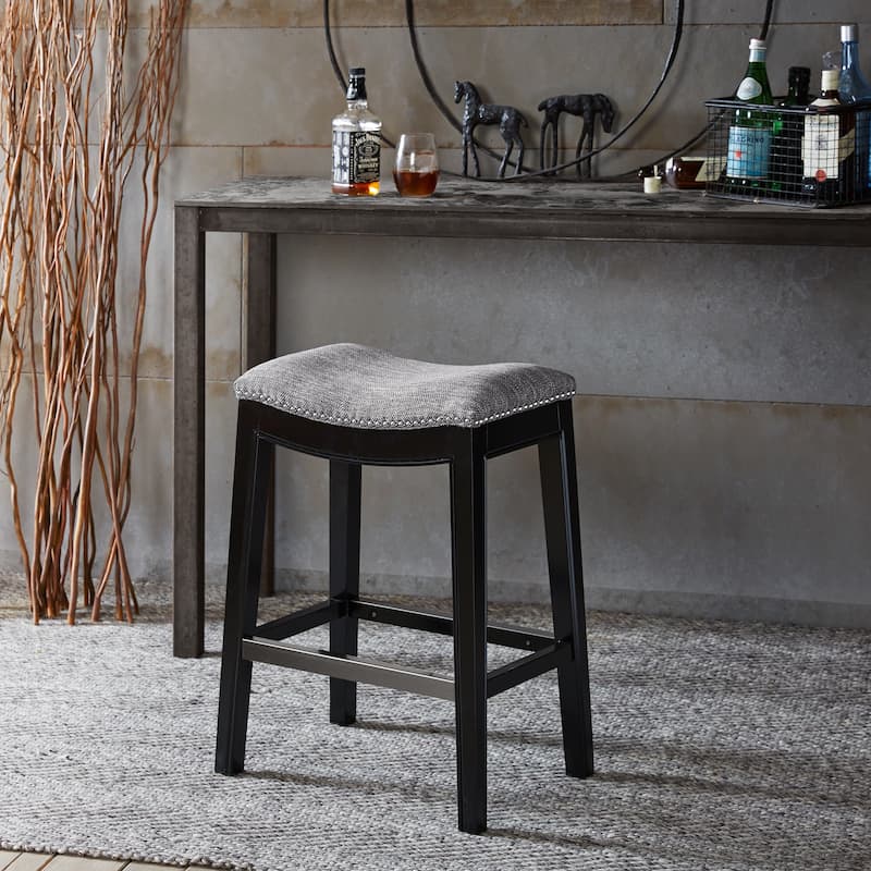 Madison Park Nomad Saddle Counter Stool - Grey