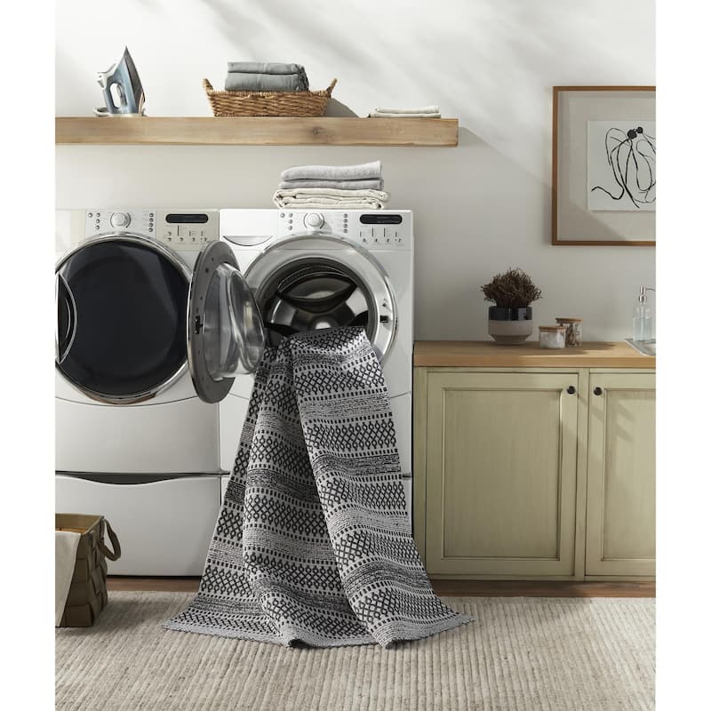Livabliss La Casa Moroccan Stripe Cotton Area Rug