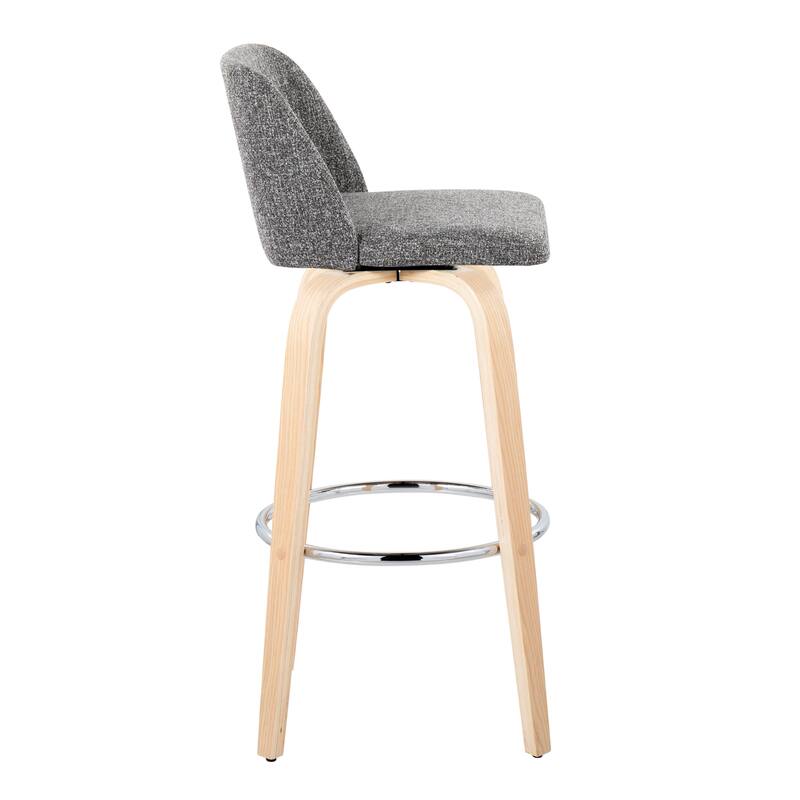 Carson Carrington Vallberga 30" Fixed-Height Bar Stool with Natural Wood Base (Set of 2)
