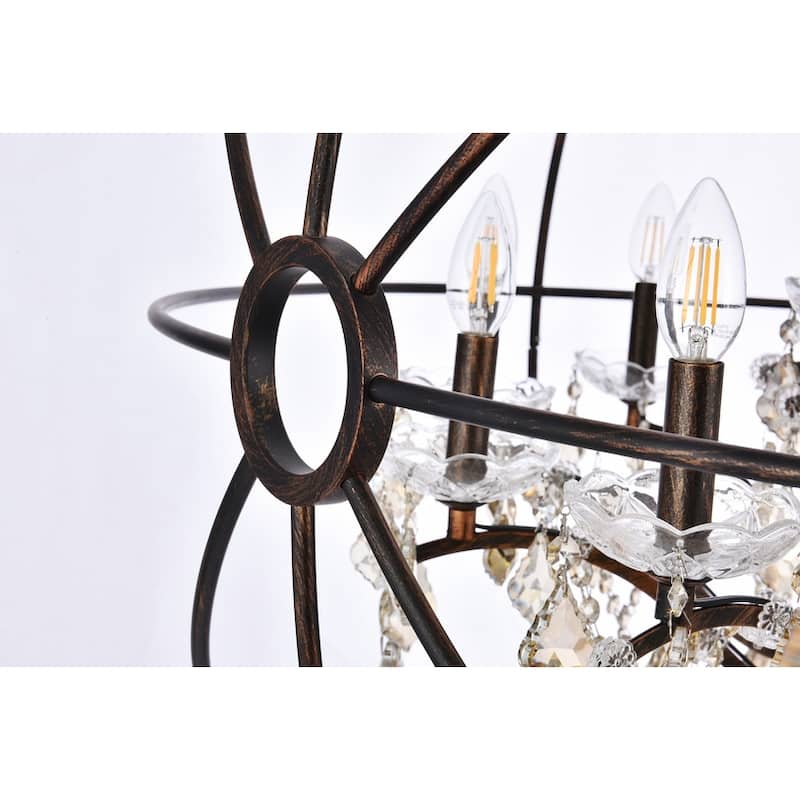 Royce Edge 18 light Dark Bronze Chandelier - dark bronze royal cut golden teak (smoky) crystals