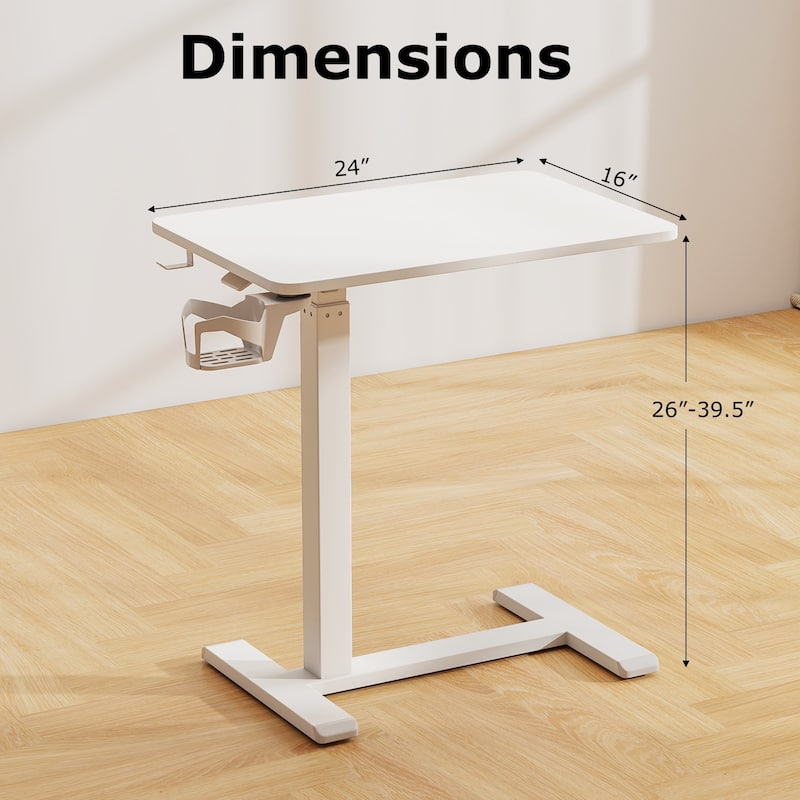 Engineered Wood Mobile Standing Desk with Adjustable Height
