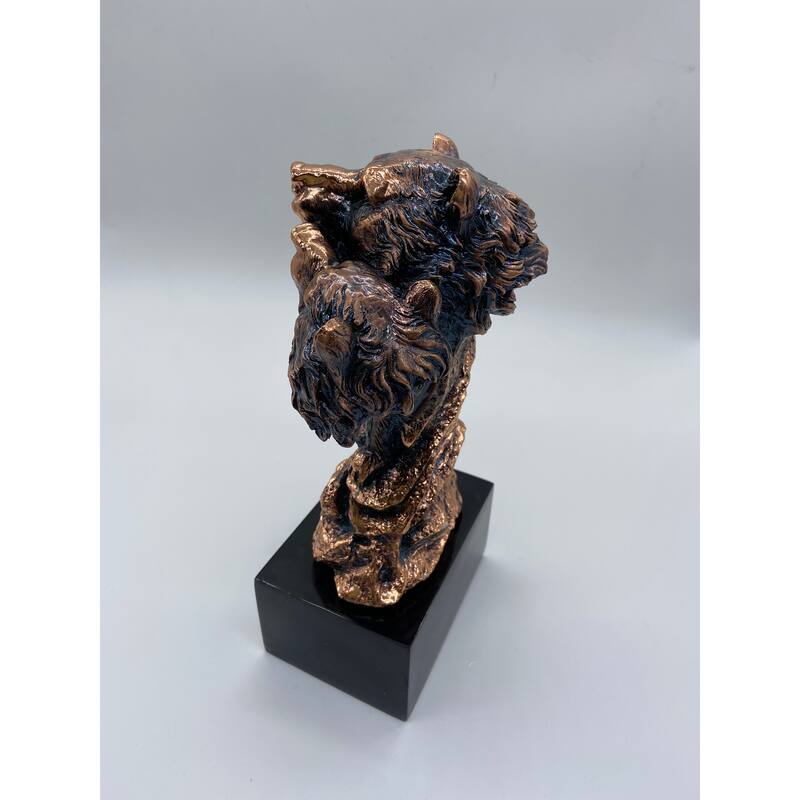 Two Bear Heads on engravable base