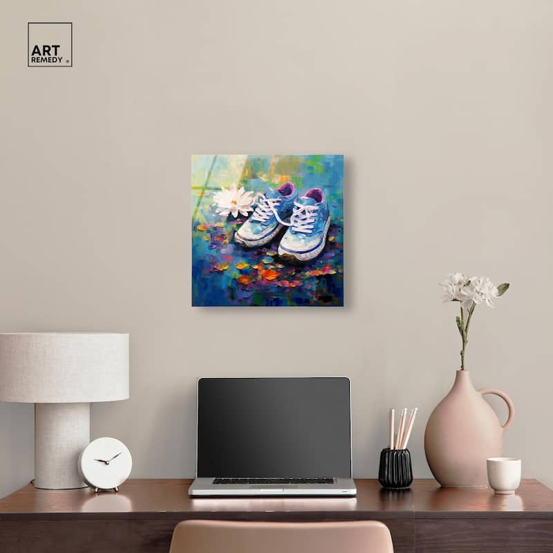 Lily Pad Sneakers Acrylic by Art Remedy, Ready to Hang