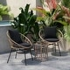 preview thumbnail 11 of 22, Indoor/Outdoor Rattan Rope Bistro Set, Glass Top Table & Cushions